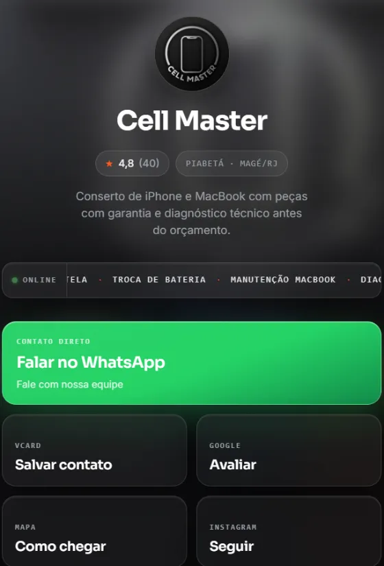 Biosite de assistência técnica de celulares